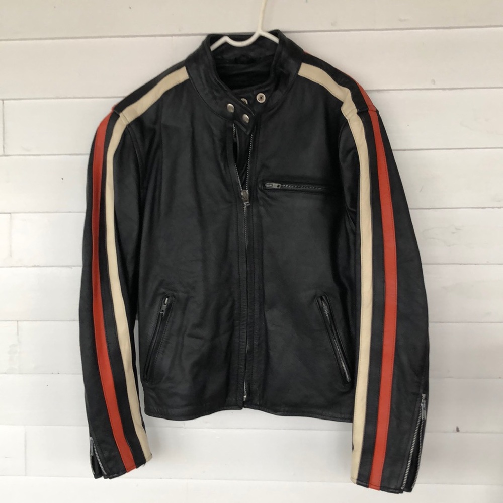 Hot Leathers Black Zip Front Leather Jacket